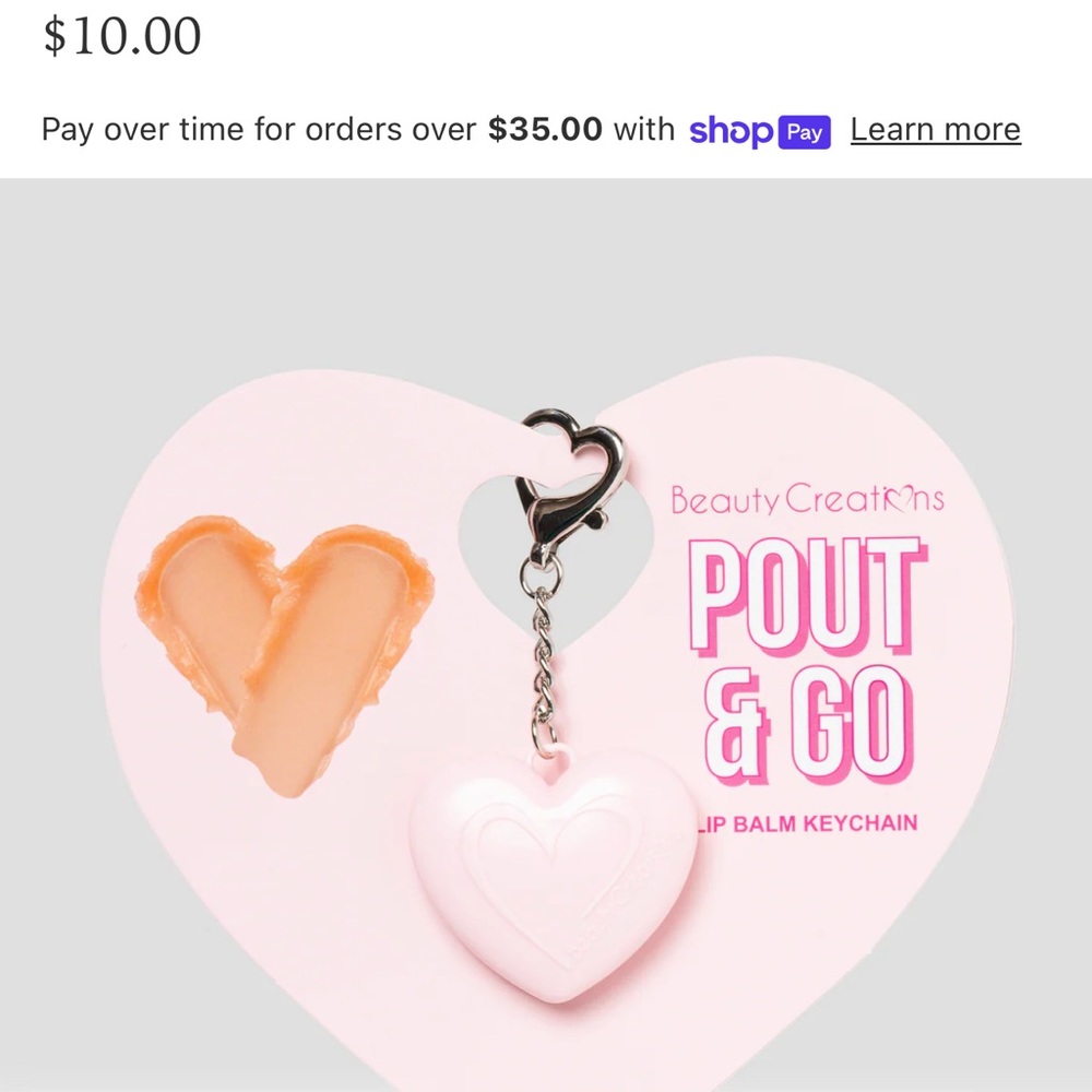 Beauty Creations Pout & Go Pink Lip Balm Keychain